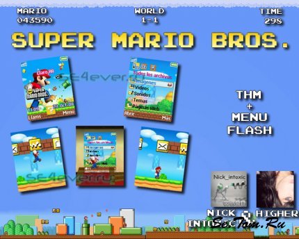 Super Mario Bros - Theme & Flash Menu For Sony Ericsson 128x160