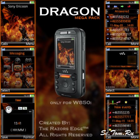 Dragon Pack - Theme & Menu Icons & Walkman 2.0 Skin & Display Driver for SE 240320