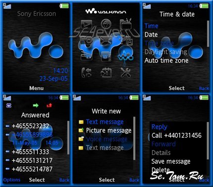 Saltesc Walkman Blue - Flash Theme 2.0 For SE [240x320]