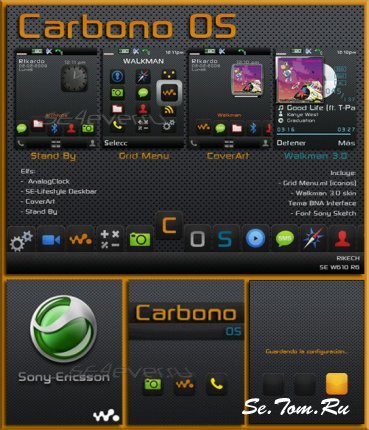 Carbono OS - Mega Pack For SE [176x220]