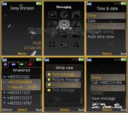 Dandelion - Flash Theme 2.1 for Sony Ericsson 240x320